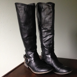 Black Gold Buckle Riding Boots. --Shoedazzle.com Fall 2012